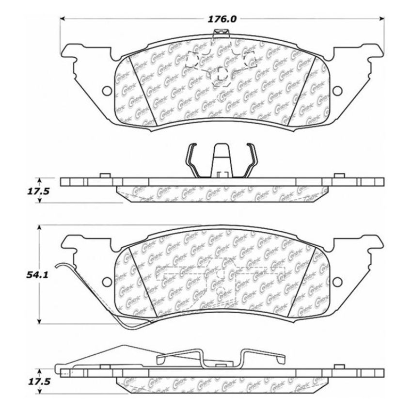 CENTRIC PARTS 102.05290 C-Tek Semi-Metallic Brake Pads with Shims