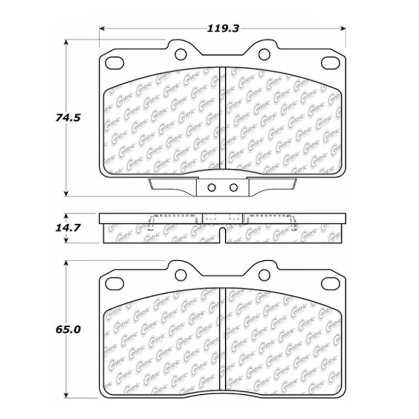 CENTRIC PARTS 102.05310 C-Tek Semi-Metallic Brake Pads with Shims