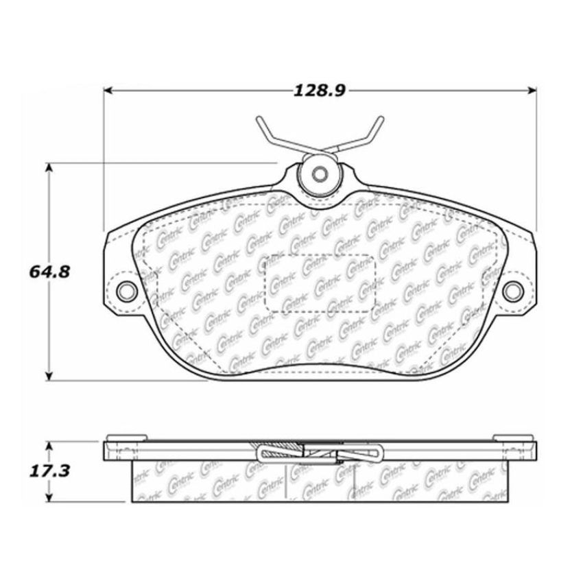 CENTRIC PARTS 102.05420 C-Tek Semi-Metallic Brake Pads with Shims