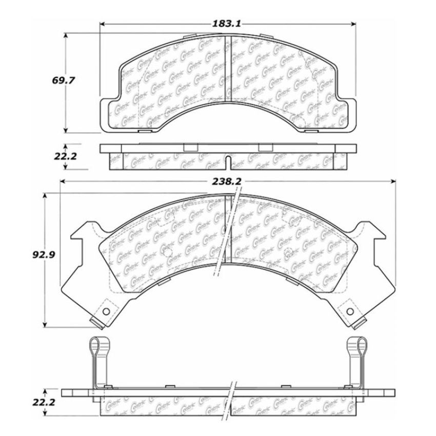 CENTRIC PARTS 102.05460 C-Tek Semi-Metallic Brake Pads with Shims