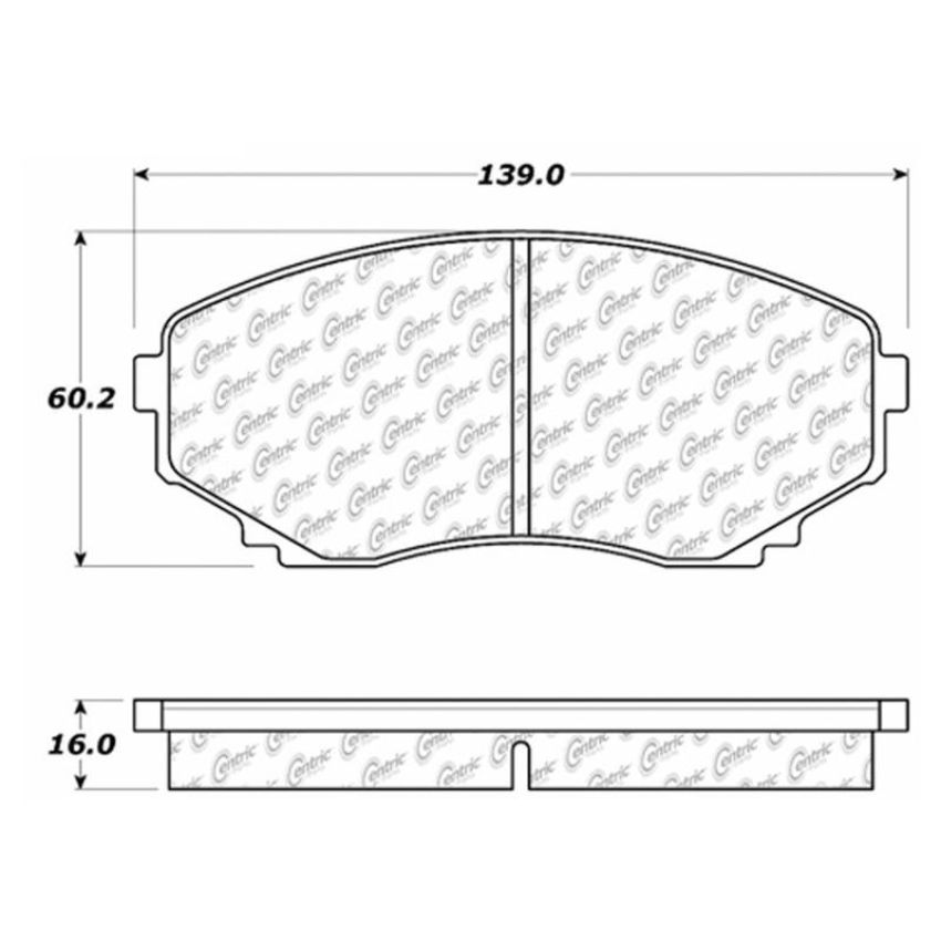 CENTRIC PARTS 102.05510 C-Tek Semi-Metallic Brake Pads with Shims