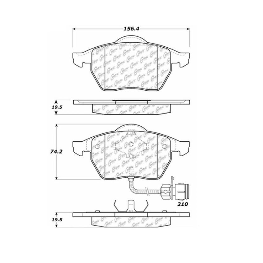 CENTRIC PARTS 102.05550 C-Tek Semi-Metallic Brake Pads with Shims