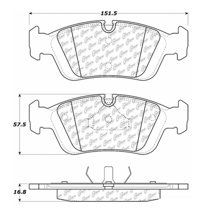 CENTRIC PARTS 102.05580 C-Tek Semi-Metallic Brake Pads with Shims