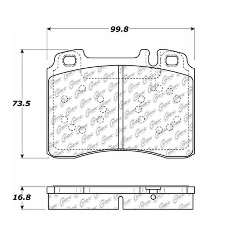 CENTRIC PARTS 102.05610 C-Tek Semi-Metallic Brake Pads with Shims