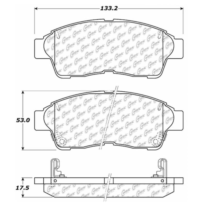 CENTRIC PARTS 102.05620 C-Tek Semi-Metallic Brake Pads with Shims