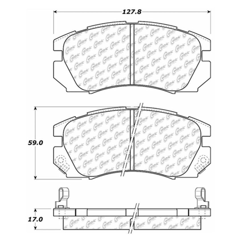 CENTRIC PARTS 102.05630 C-Tek Semi-Metallic Brake Pads with Shims