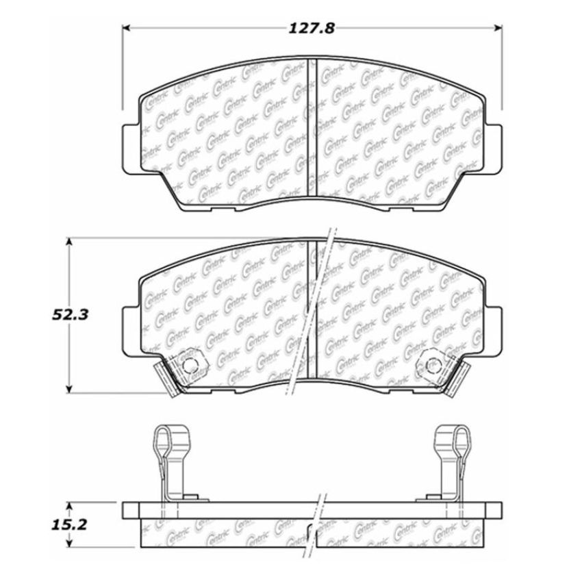 CENTRIC PARTS 102.05740 C-Tek Semi-Metallic Brake Pads with Shims