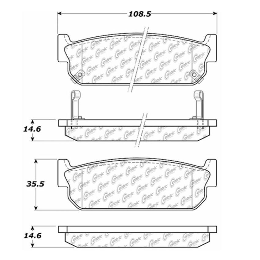 CENTRIC PARTS 102.05880 C-Tek Semi-Metallic Brake Pads with Shims