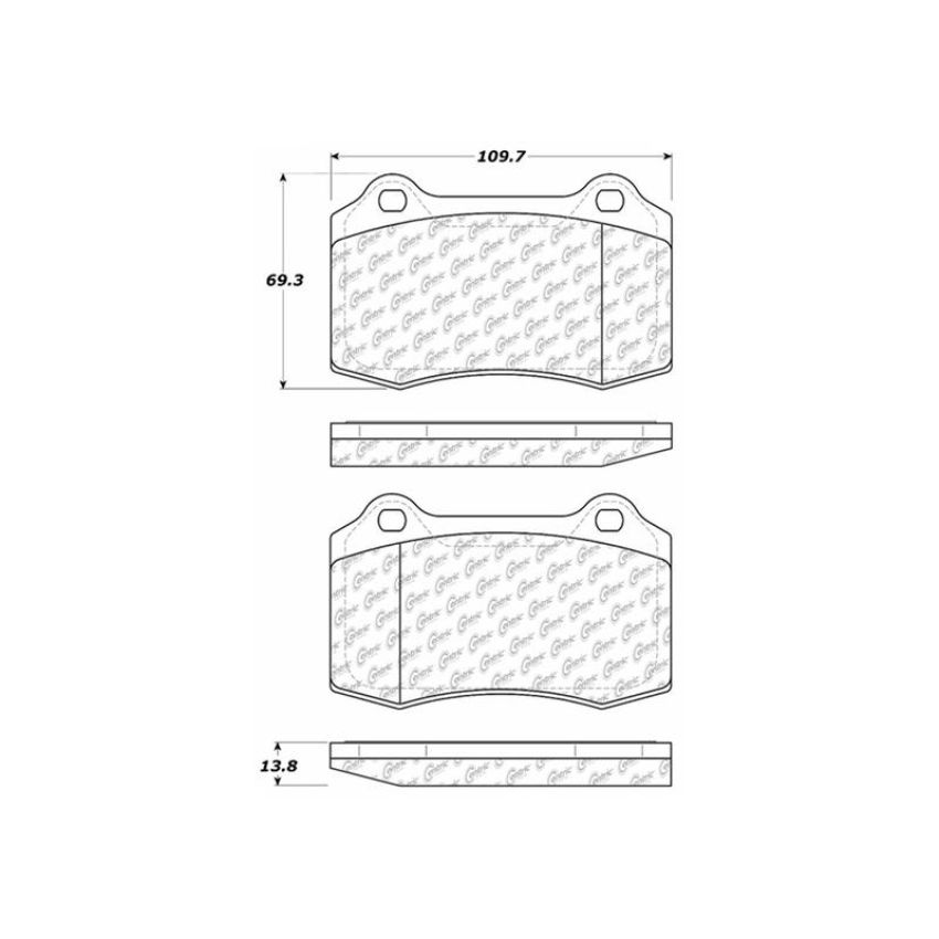 CENTRIC PARTS 102.05921 C-Tek Semi-Metallic Brake Pads with Shims