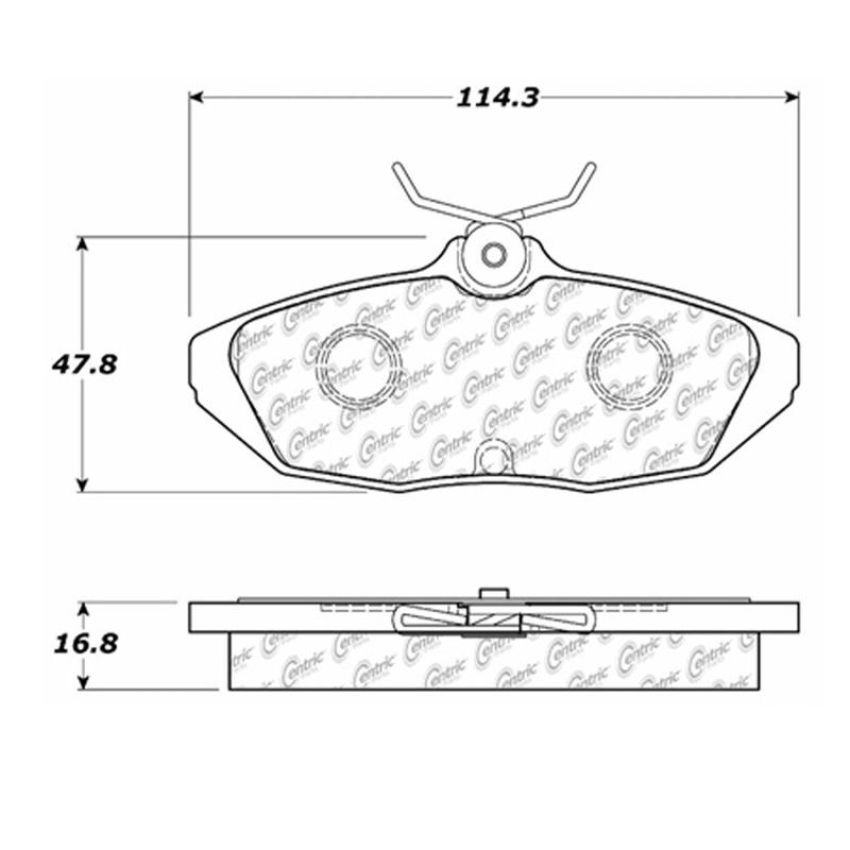CENTRIC PARTS 102.05990 C-Tek Semi-Metallic Brake Pads with Shims