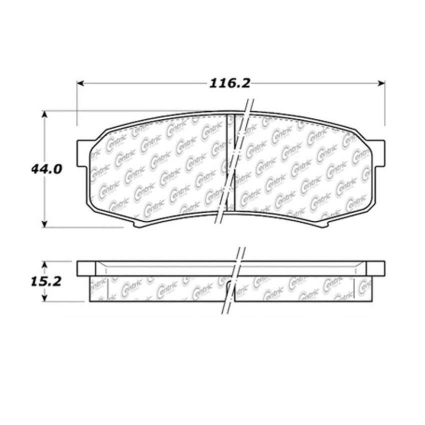CENTRIC PARTS 102.06060 C-Tek Semi-Metallic Brake Pads with Shims