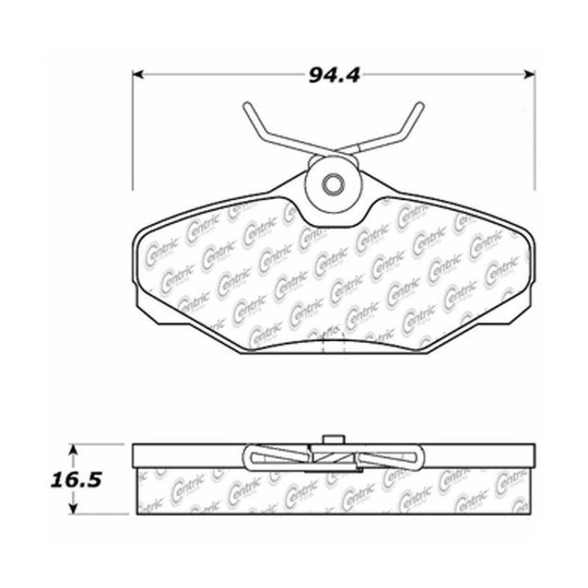 CENTRIC PARTS 102.06100 C-Tek Semi-Metallic Brake Pads with Shims