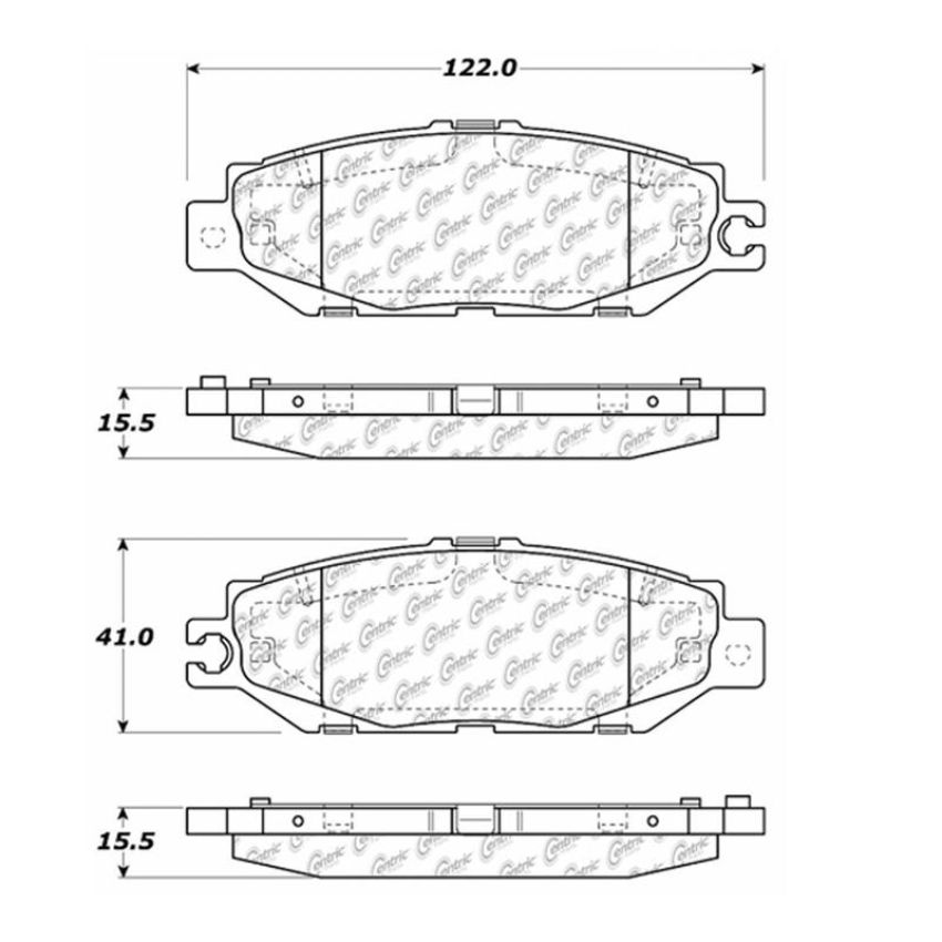 CENTRIC PARTS 102.06130 C-Tek Semi-Metallic Brake Pads with Shims