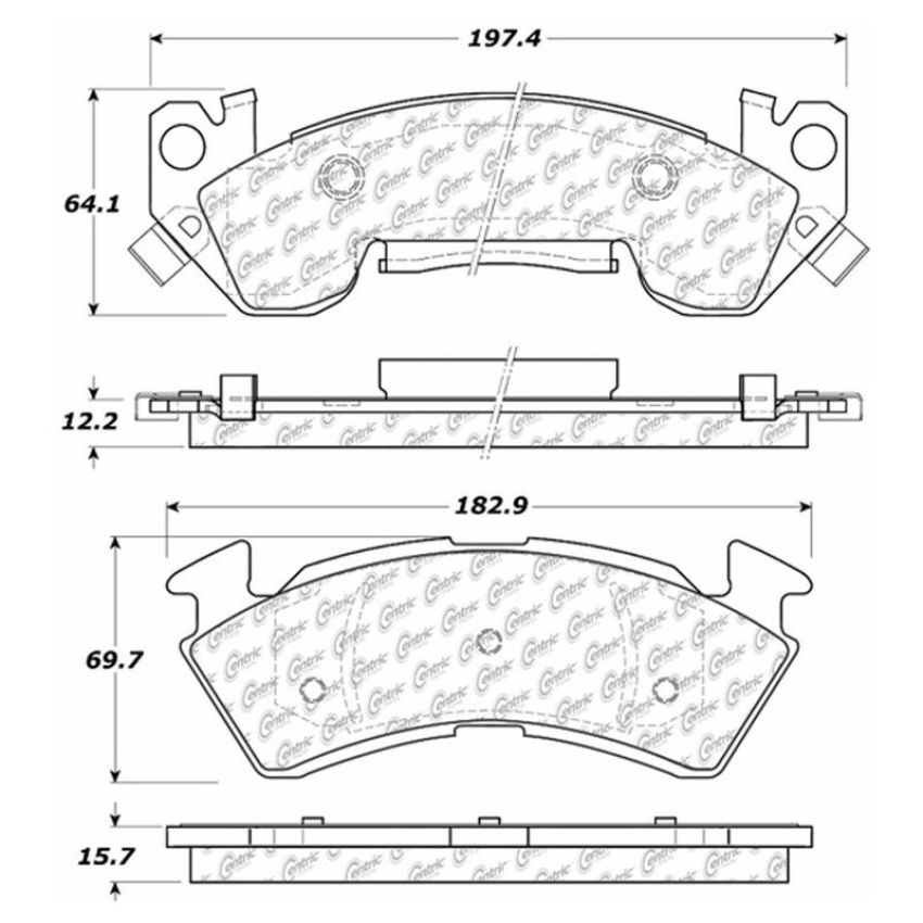 CENTRIC PARTS 102.06140 C-Tek Semi-Metallic Brake Pads with Shims