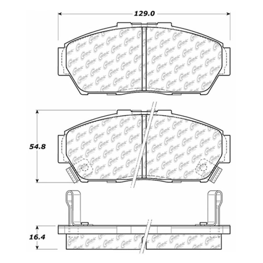 CENTRIC PARTS 102.06170 C-Tek Semi-Metallic Brake Pads with Shims