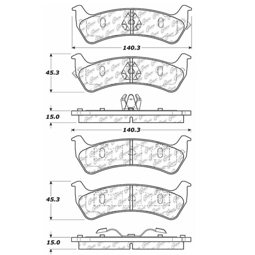 CENTRIC PARTS 102.06250 C-Tek Semi-Metallic Brake Pads with Shims