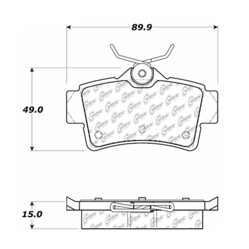 CENTRIC PARTS 102.06271 C-Tek Semi-Metallic Brake Pads with Shims