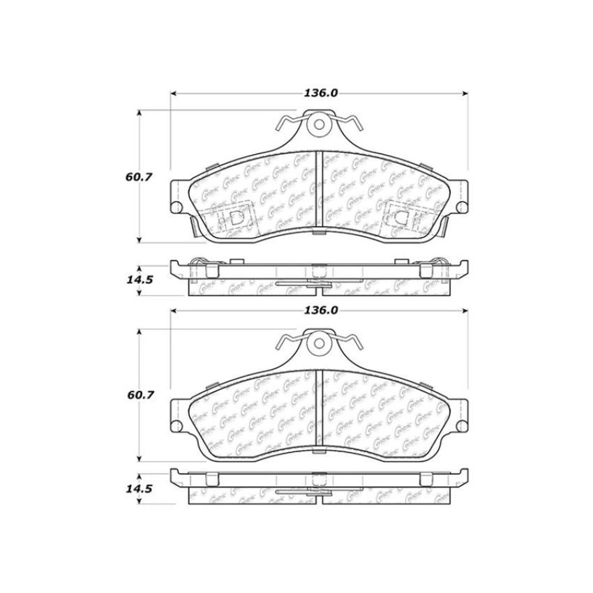 CENTRIC PARTS 102.06280 C-Tek Semi-Metallic Brake Pads with Shims