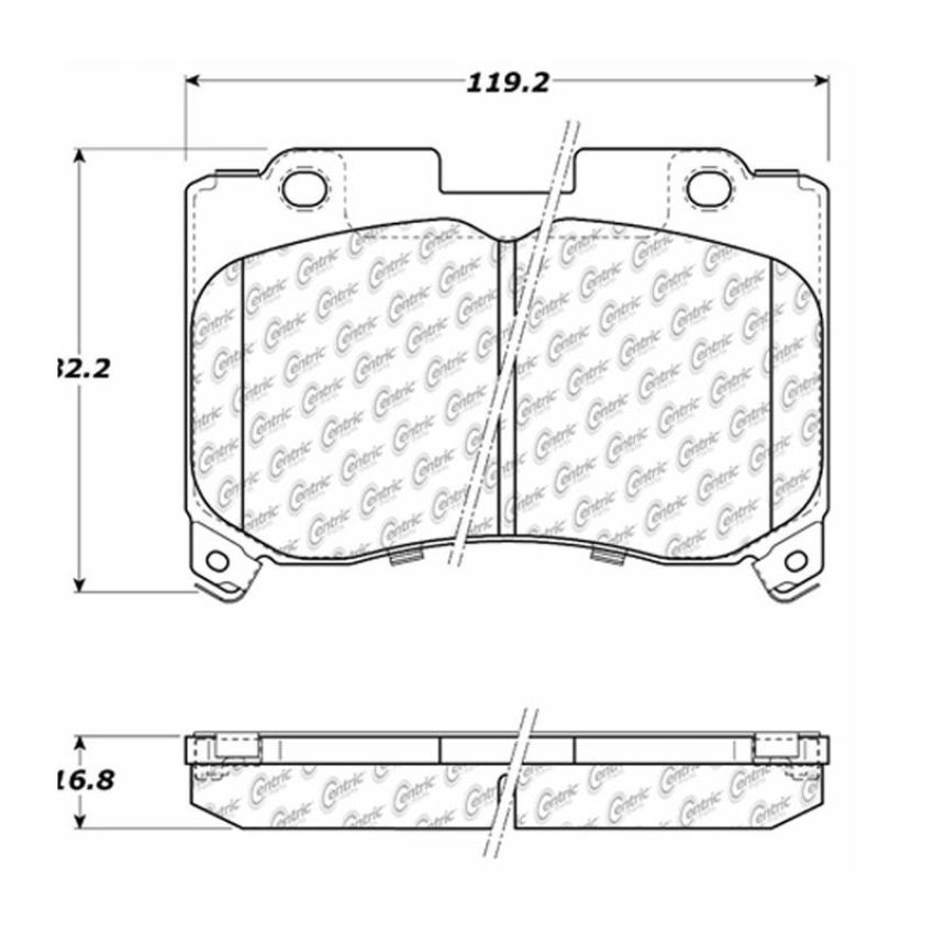 CENTRIC PARTS 102.06290 C-Tek Semi-Metallic Brake Pads with Shims