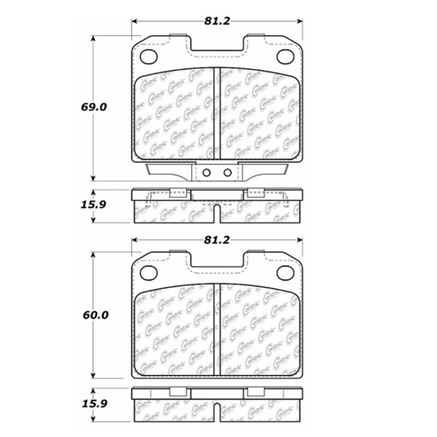 CENTRIC PARTS 102.06310 C-Tek Semi-Metallic Brake Pads with Shims
