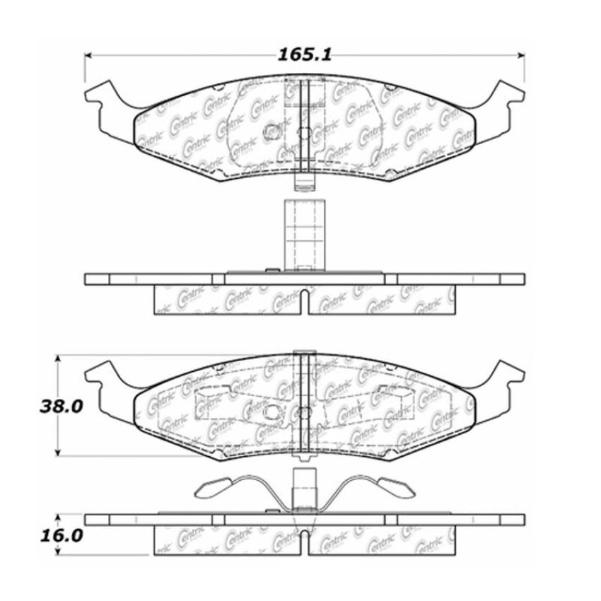 CENTRIC PARTS 102.06330 C-Tek Semi-Metallic Brake Pads with Shims