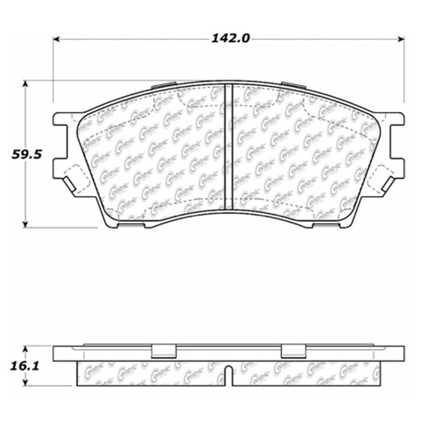 CENTRIC PARTS 102.06430 C-Tek Semi-Metallic Brake Pads with Shims