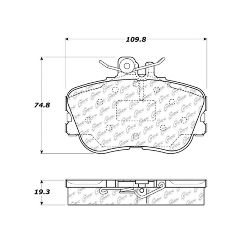 CENTRIC PARTS 102.06450 C-Tek Semi-Metallic Brake Pads with Shims