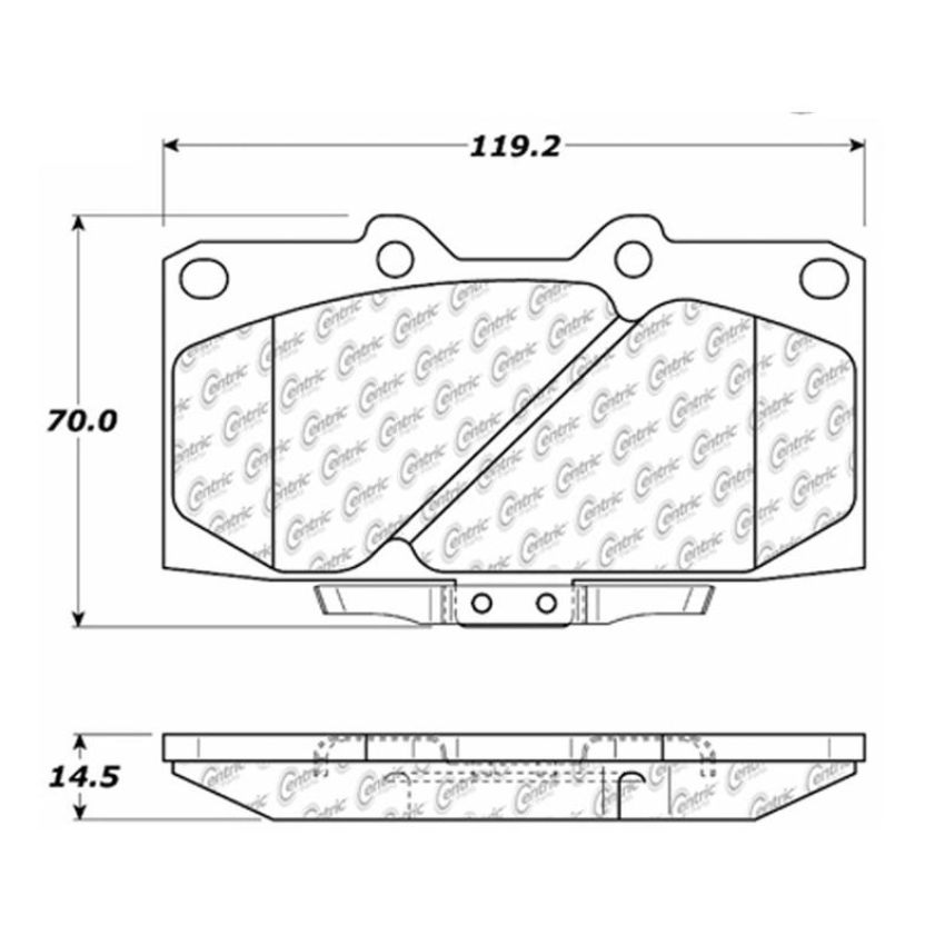 CENTRIC PARTS 102.06470 C-Tek Semi-Metallic Brake Pads with Shims
