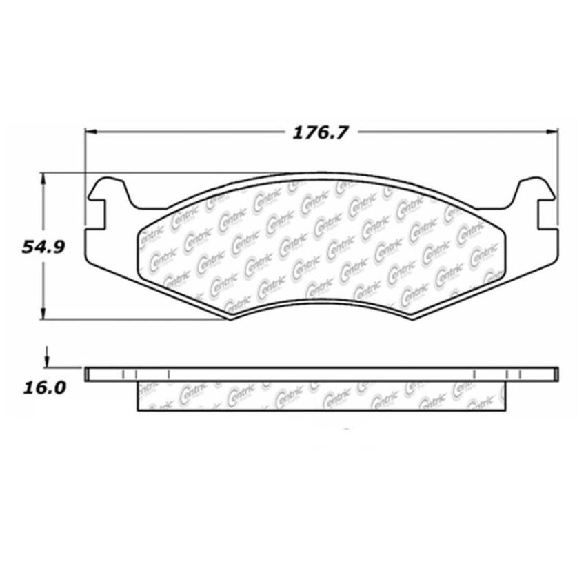 CENTRIC PARTS 102.06510 C-Tek Semi-Metallic Brake Pads with Shims