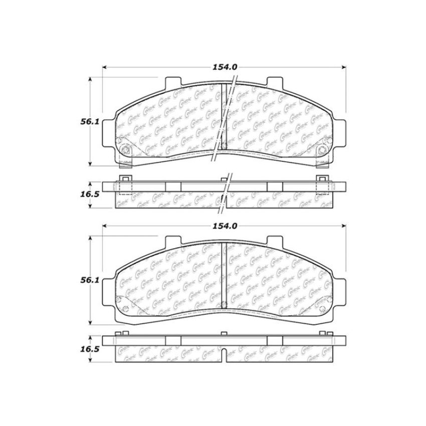 CENTRIC PARTS 102.06520 C-Tek Semi-Metallic Brake Pads with Shims