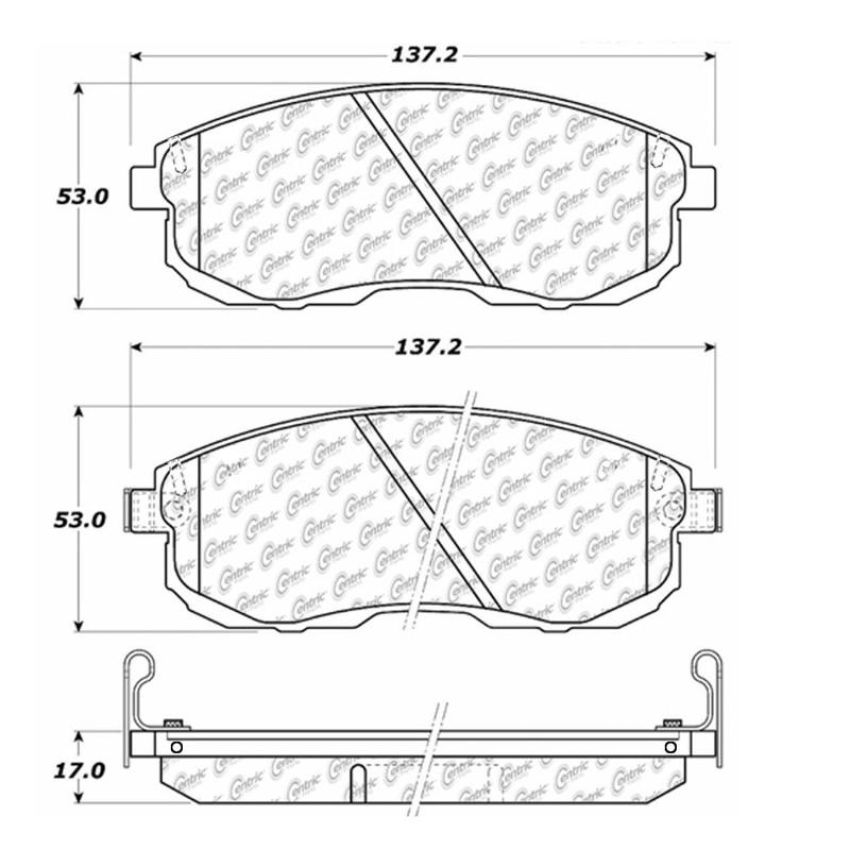 CENTRIC PARTS 102.06530 C-Tek Semi-Metallic Brake Pads with Shims