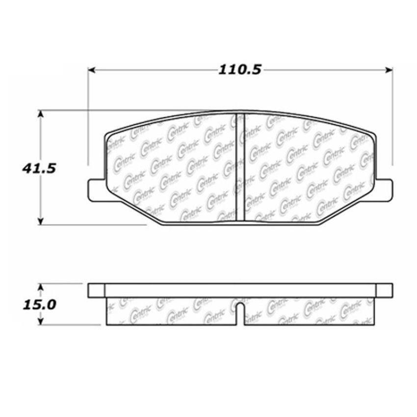 CENTRIC PARTS 102.06600 C-Tek Semi-Metallic Brake Pads with Shims