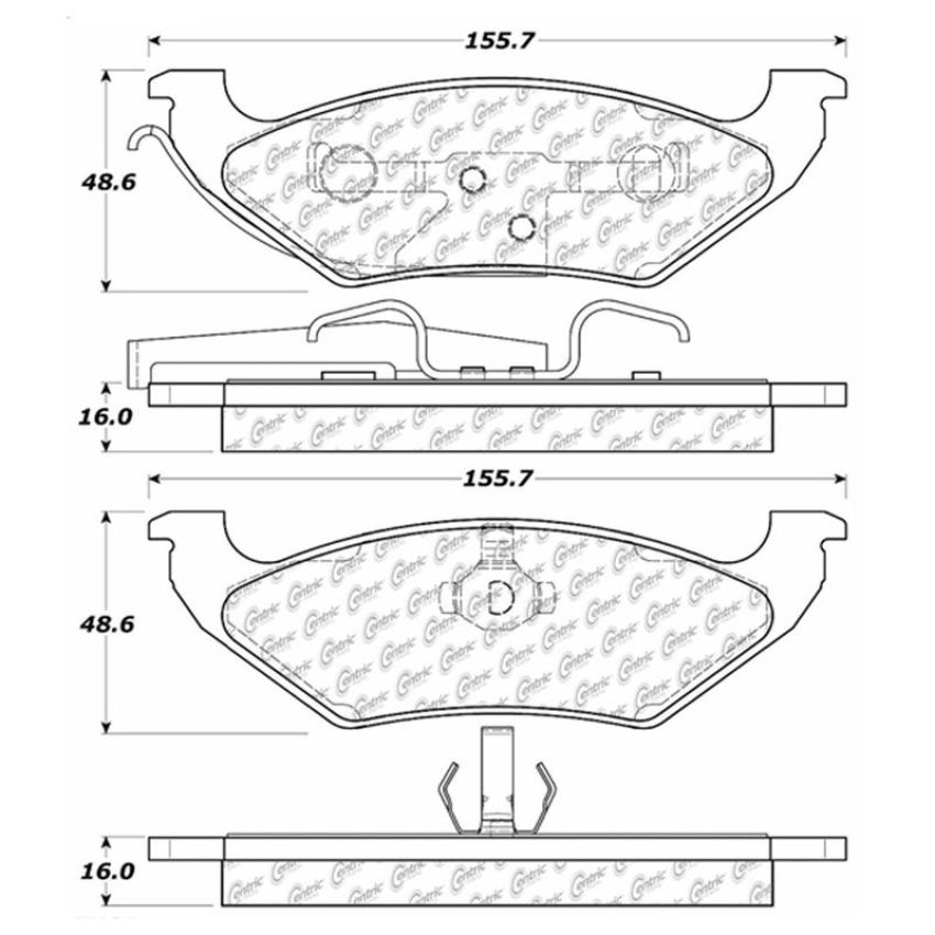 CENTRIC PARTS 102.06620 C-Tek Semi-Metallic Brake Pads with Shims