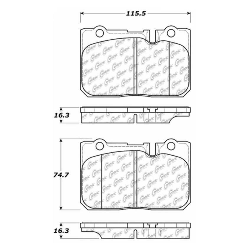 CENTRIC PARTS 102.06650 C-Tek Semi-Metallic Brake Pads with Shims