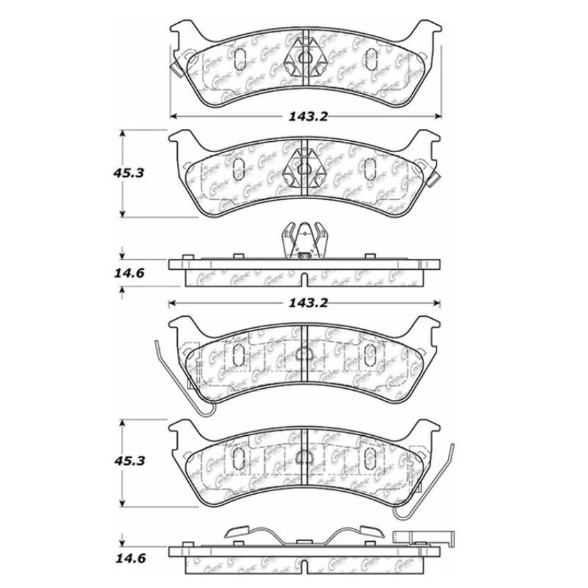 CENTRIC PARTS 102.06660 C-Tek Semi-Metallic Brake Pads with Shims