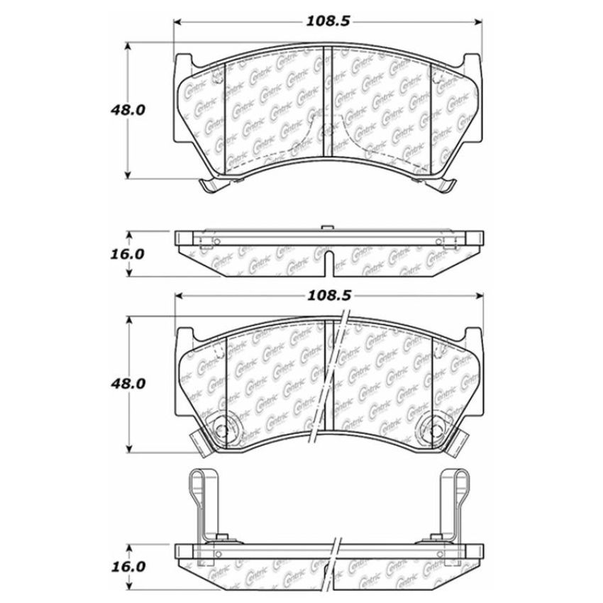 CENTRIC PARTS 102.06680 C-Tek Semi-Metallic Brake Pads with Shims