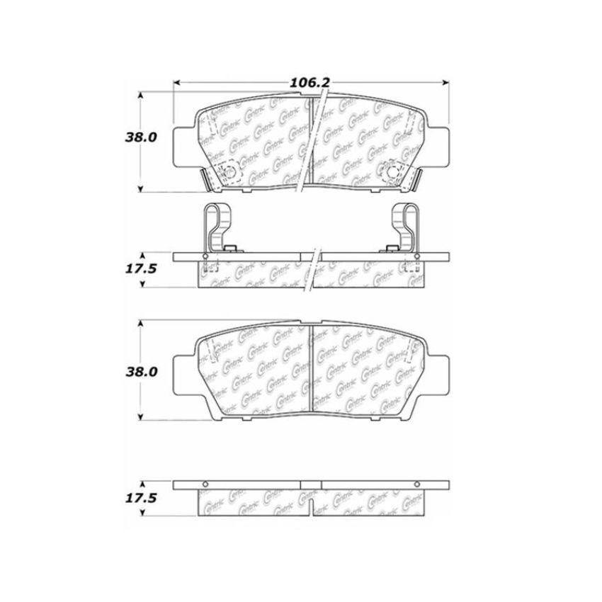 CENTRIC PARTS 102.06720 C-Tek Semi-Metallic Brake Pads with Shims