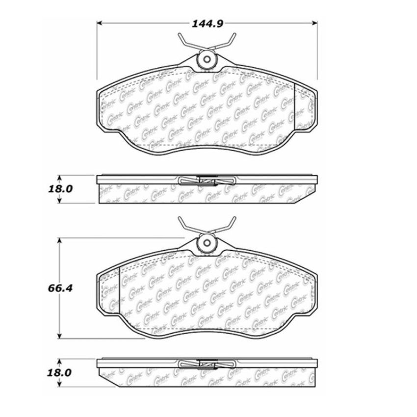 CENTRIC PARTS 102.06760 C-Tek Semi-Metallic Brake Pads with Shims