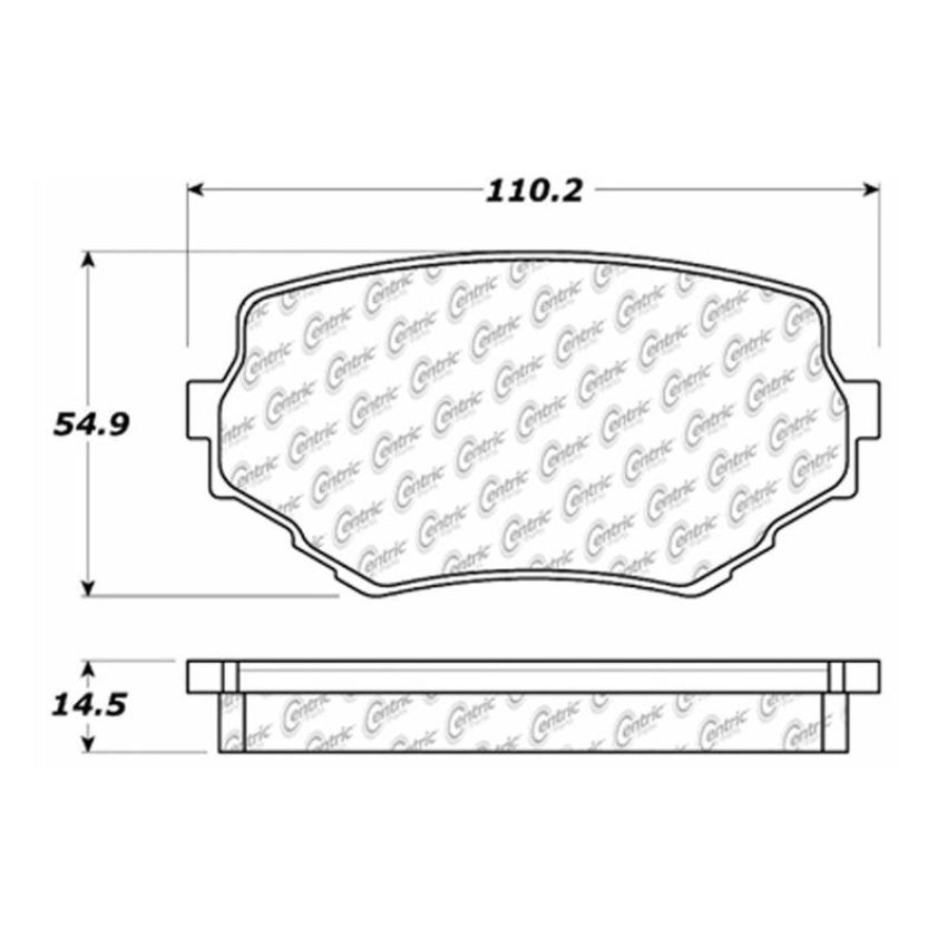 CENTRIC PARTS 102.06800 C-Tek Semi-Metallic Brake Pads with Shims
