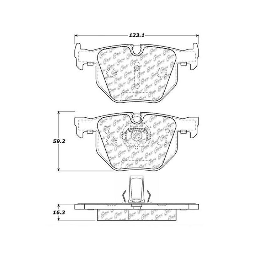 CENTRIC PARTS 102.06831 C-Tek Semi-Metallic Brake Pads with Shims