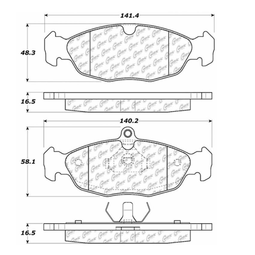 CENTRIC PARTS 102.06880 C-Tek Semi-Metallic Brake Pads with Shims