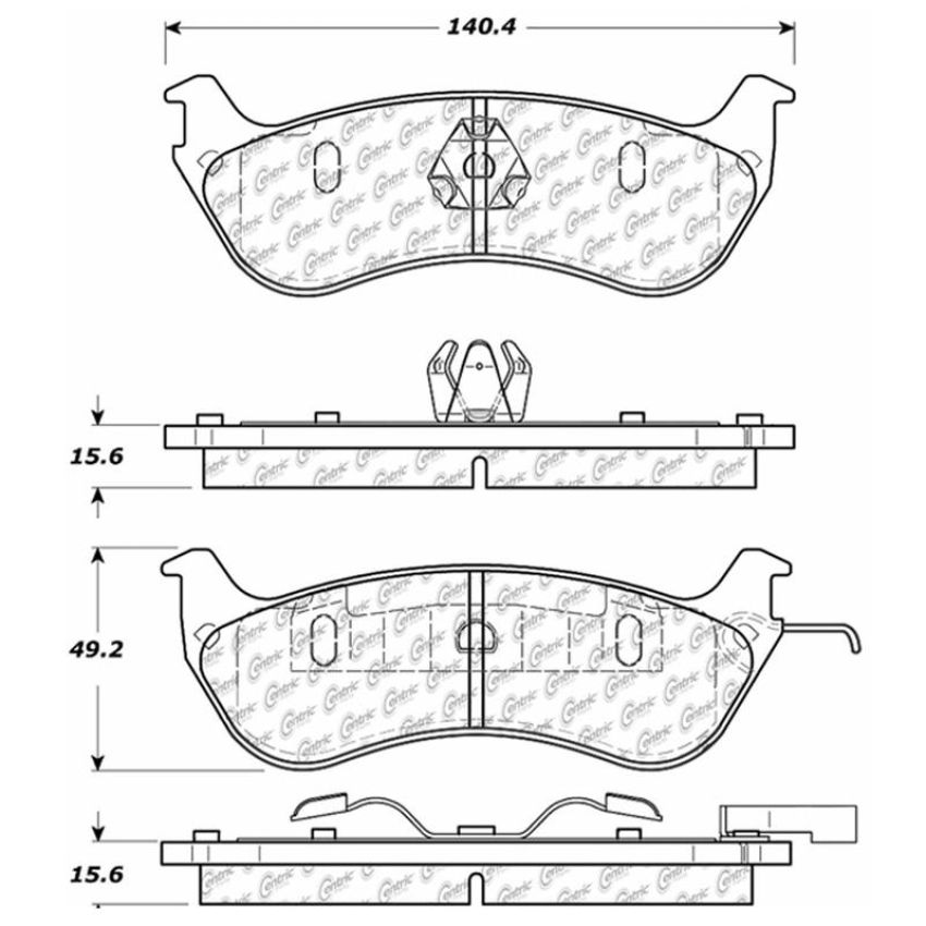 CENTRIC PARTS 102.06900 C-Tek Semi-Metallic Brake Pads with Shims