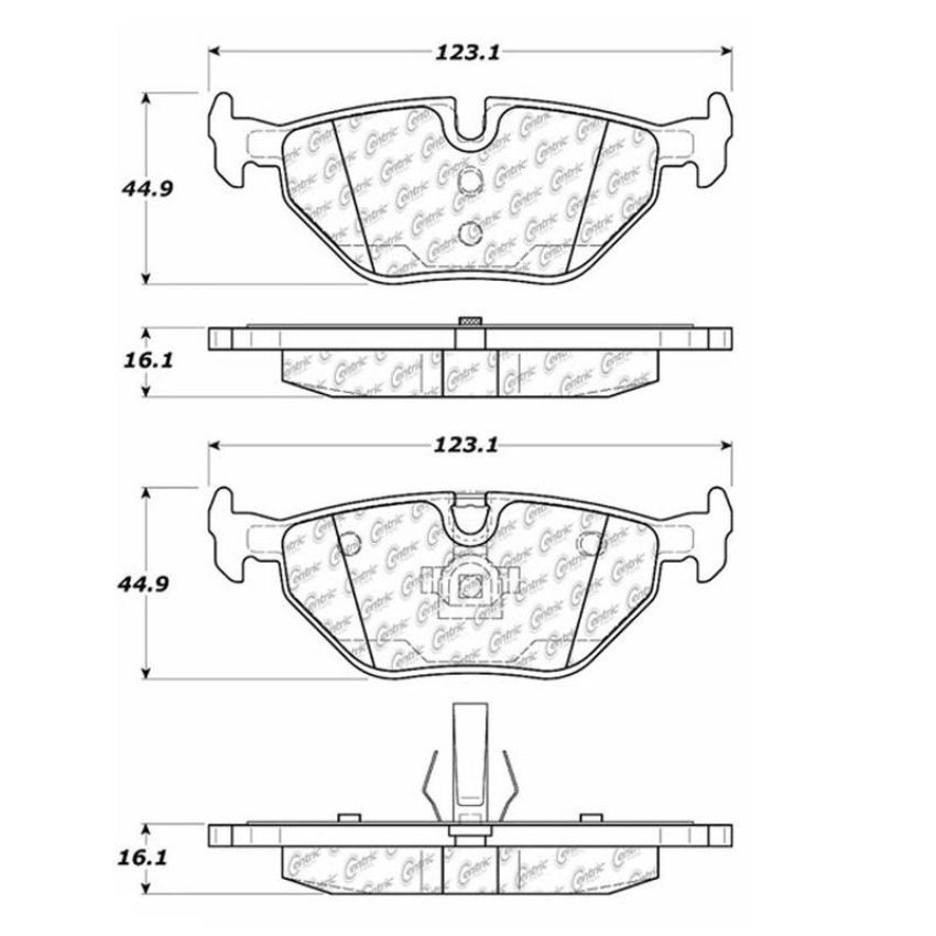 CENTRIC PARTS 102.06920 C-Tek Semi-Metallic Brake Pads with Shims
