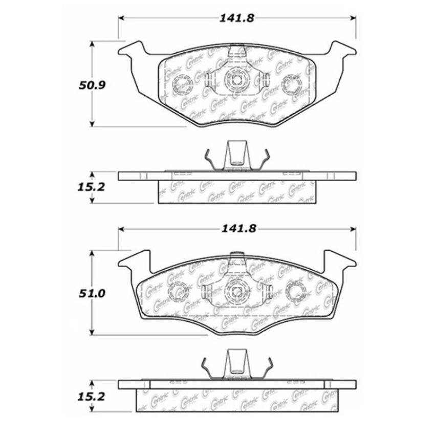 CENTRIC PARTS 102.06941 C-Tek Semi-Metallic Brake Pads with Shims