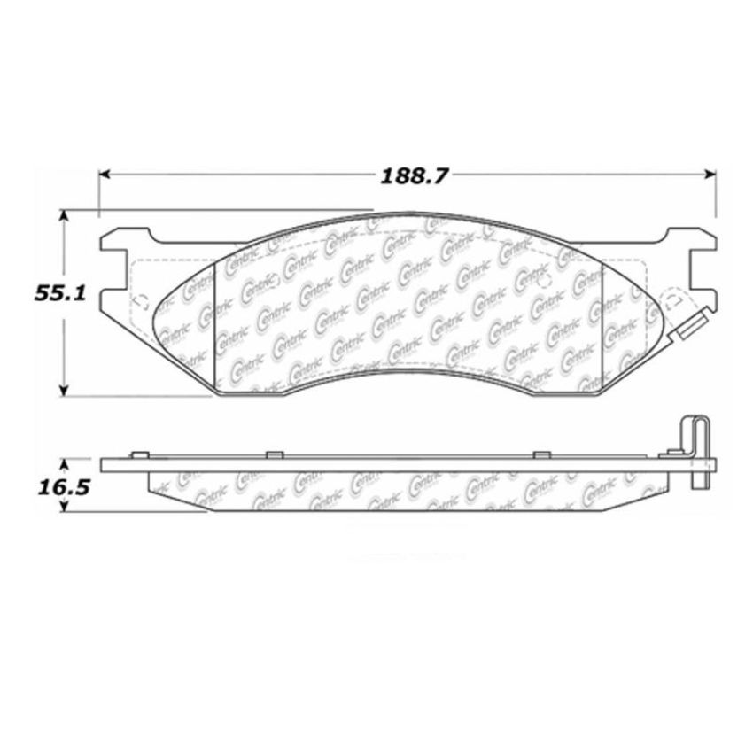 CENTRIC PARTS 102.07020 C-Tek Semi-Metallic Brake Pads with Shims