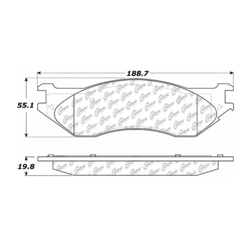 CENTRIC PARTS 102.07021 C-Tek Semi-Metallic Brake Pads with Shims