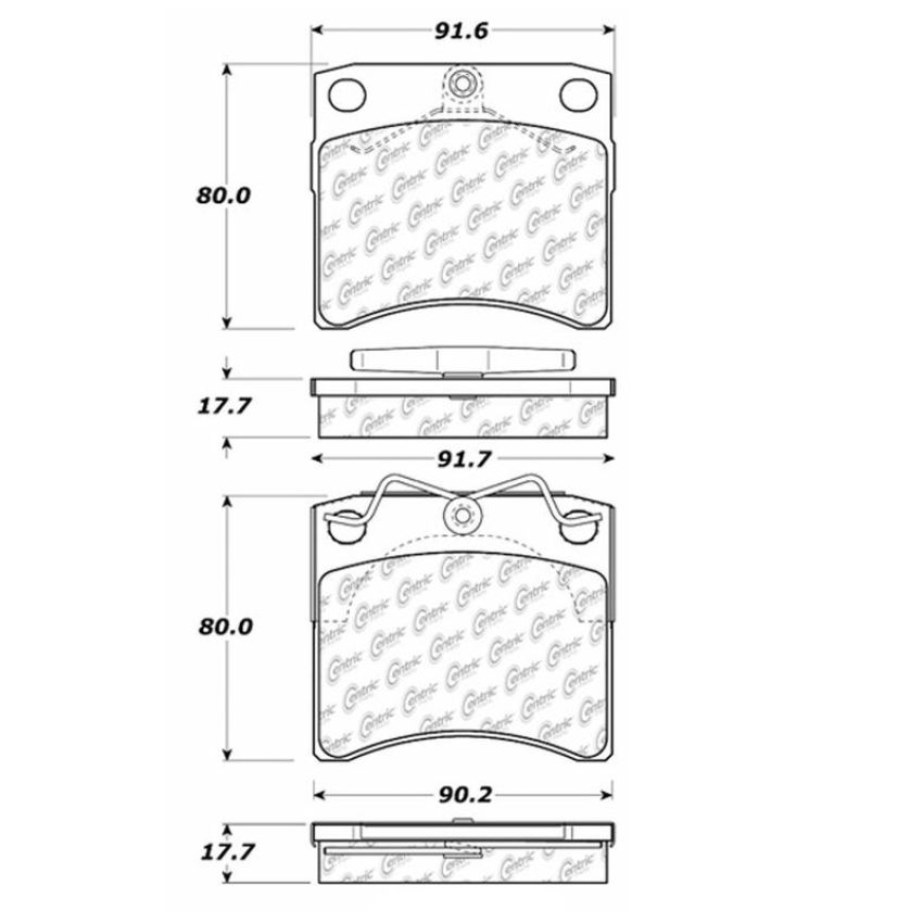 CENTRIC PARTS 102.07030 C-Tek Semi-Metallic Brake Pads with Shims