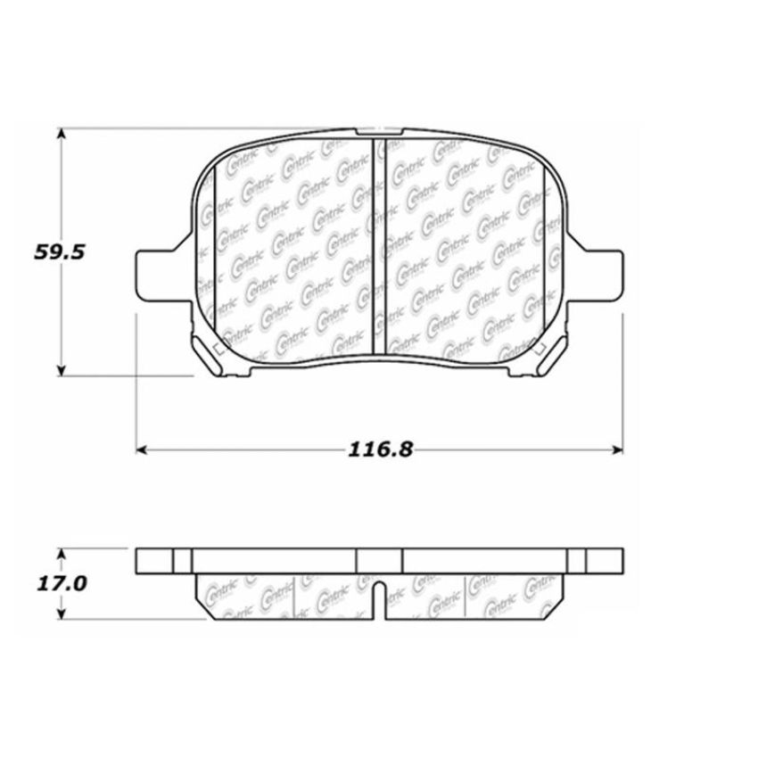 CENTRIC PARTS 102.07070 C-Tek Semi-Metallic Brake Pads with Shims