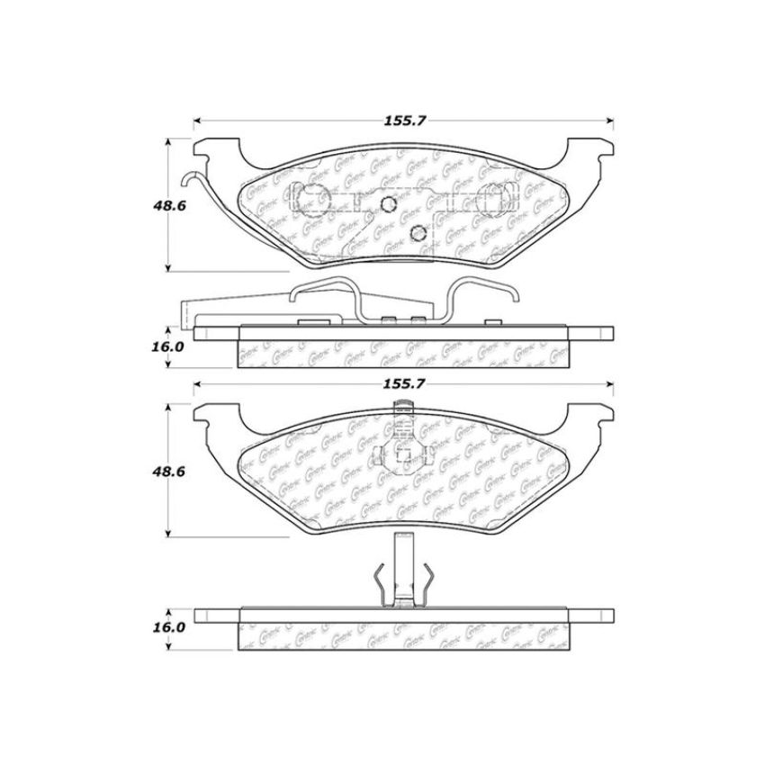 CENTRIC PARTS 102.07150 C-Tek Semi-Metallic Brake Pads with Shims