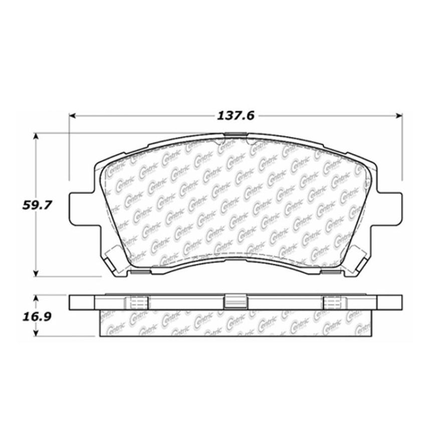 CENTRIC PARTS 102.07210 C-Tek Semi-Metallic Brake Pads with Shims